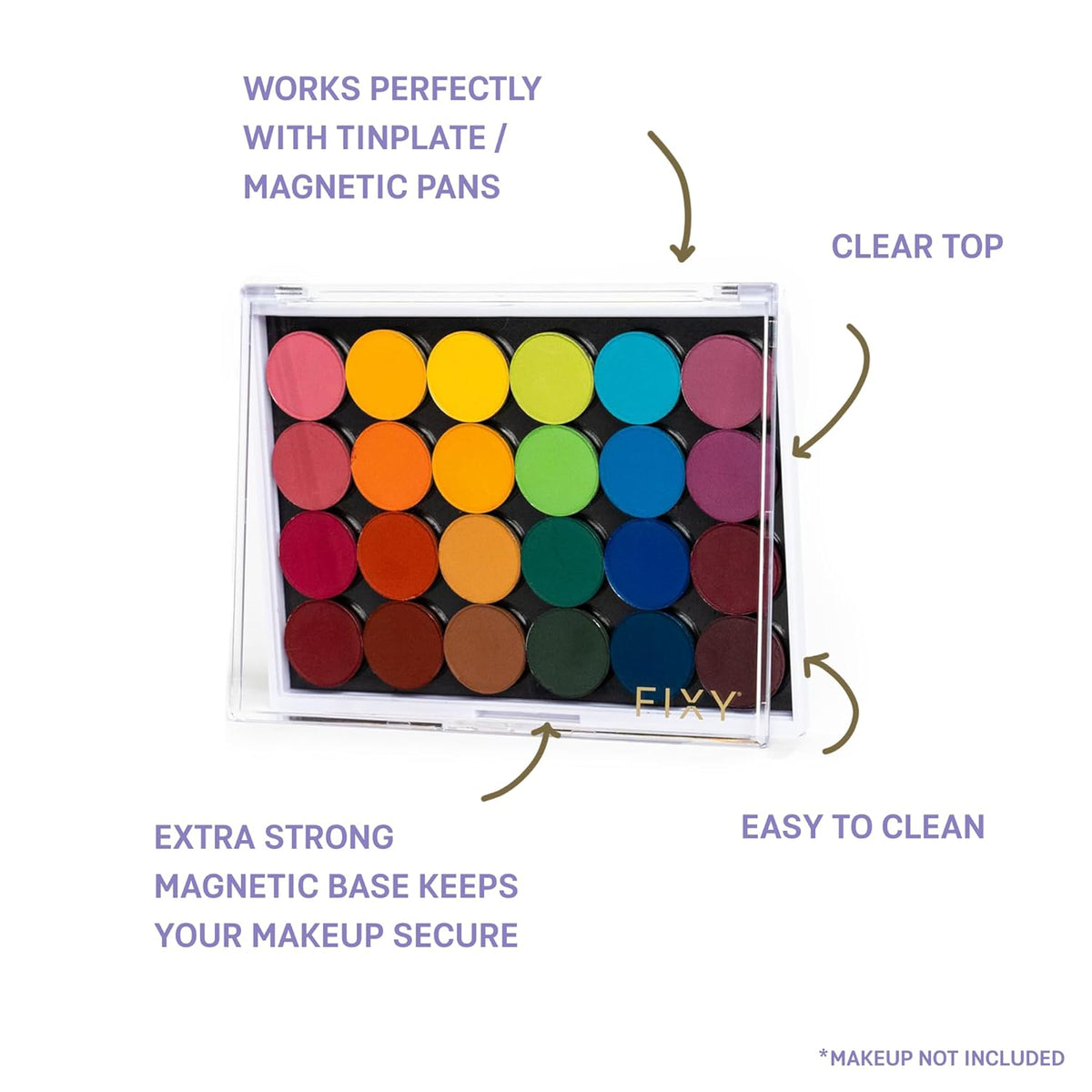 FIXY 2 Sets of Small Magnetic Makeup Organizer with Clear Top – Depot, Organize & Declutter Your Makeup–Travel-Friendly Empty Palette for Eyeshadow, Blush & More, Customizable & Portable- 5.7"x4.3"
