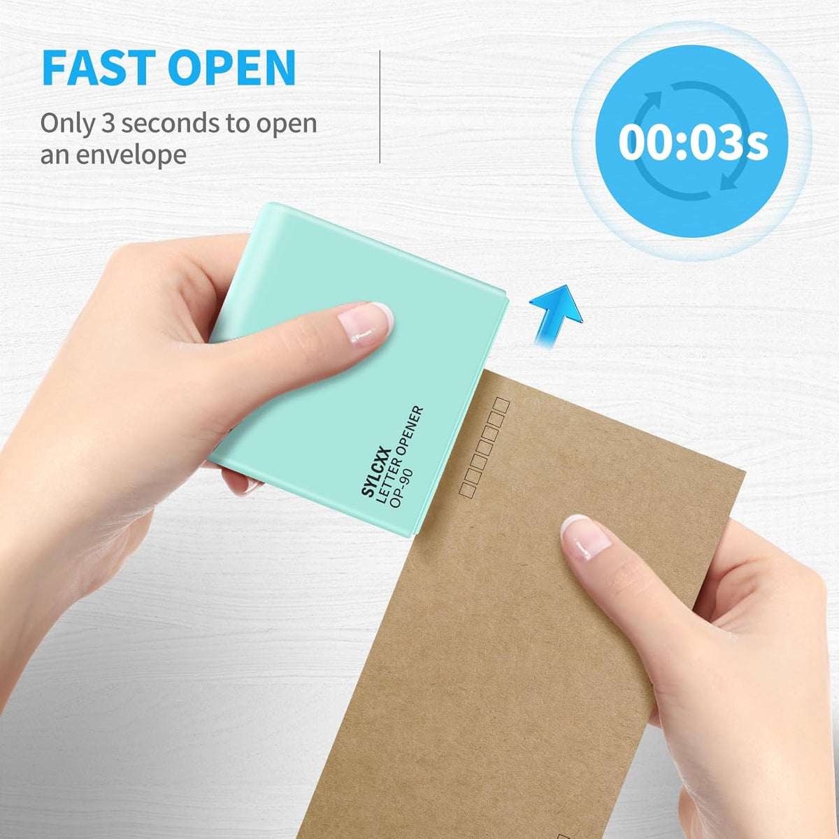 Battery Operated Electric Letter Opener - Letter Openers Envelope Slitter, Envelope Opener, Mail Opener, Universal Envelope Efficient Letter Opener Tool for Office, Home (Mint Green)