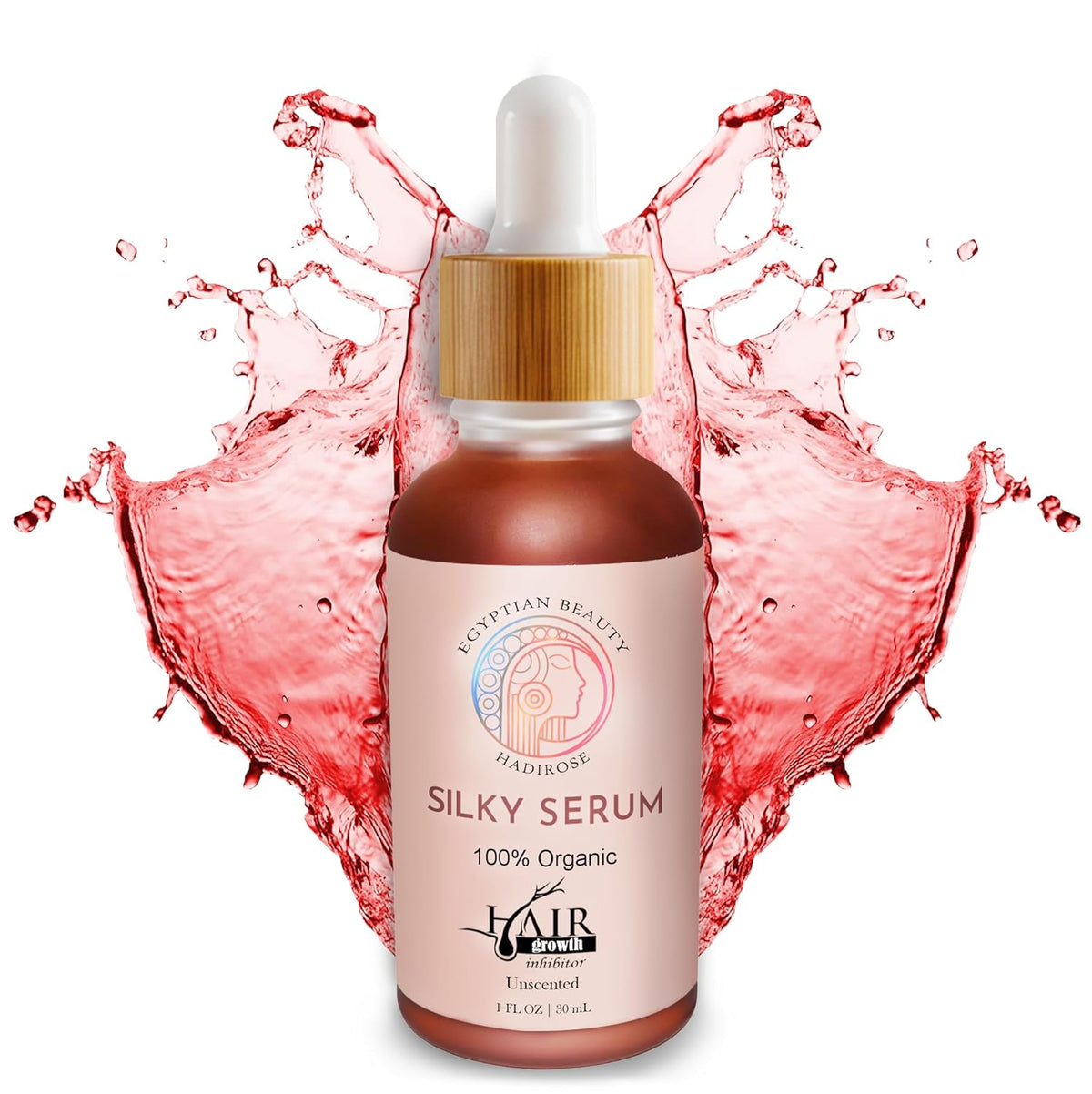 Pure Red Saad Oil (Egyptian Cyperus Rotundus) | Silky Serum Unscented by Hadirose Concentrated | Organic All Natural Hair Removal | Hair Growth Inhibitor | Natural Scent | Made in the USA.