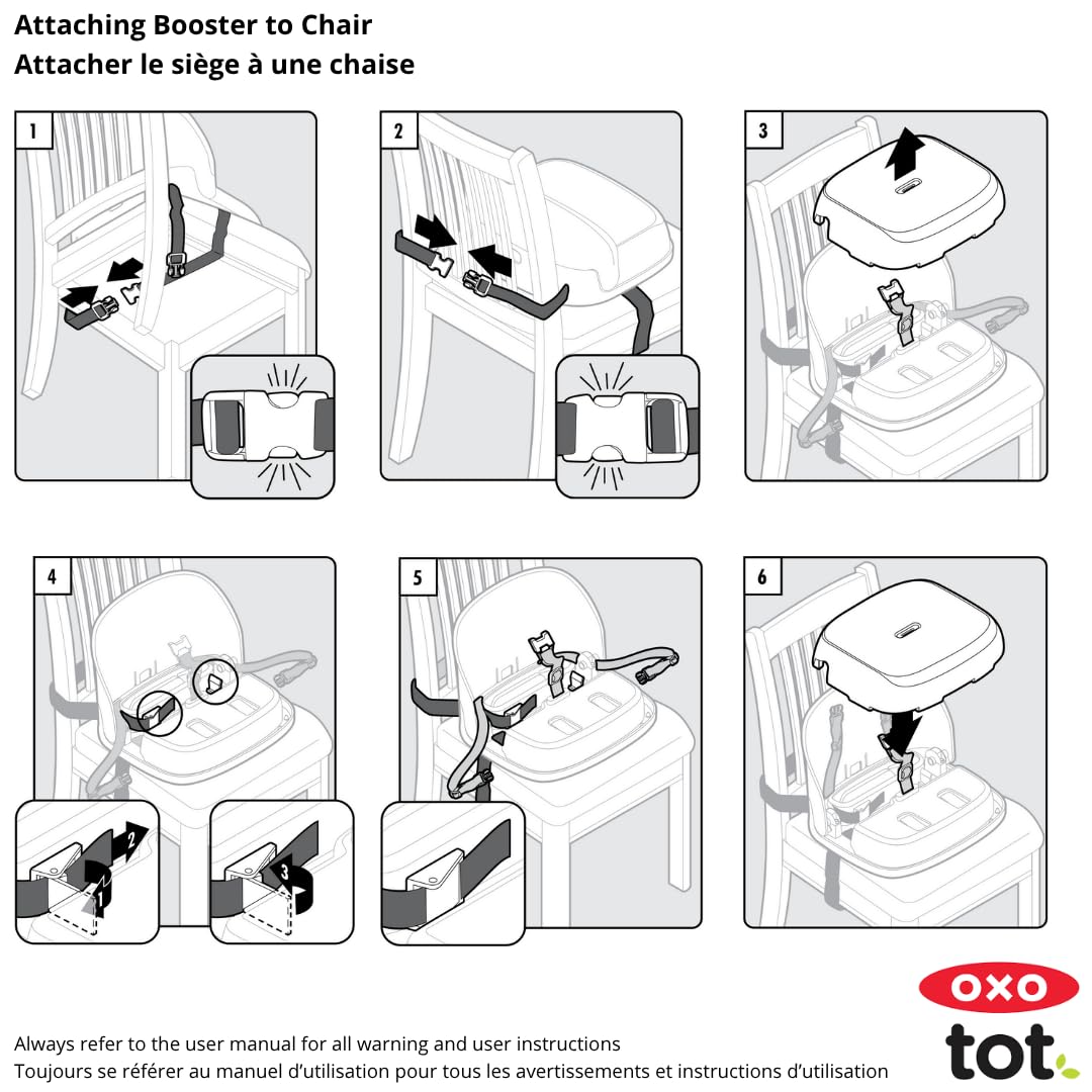 OXO Tot Perch Booster Seat with Straps, Gray