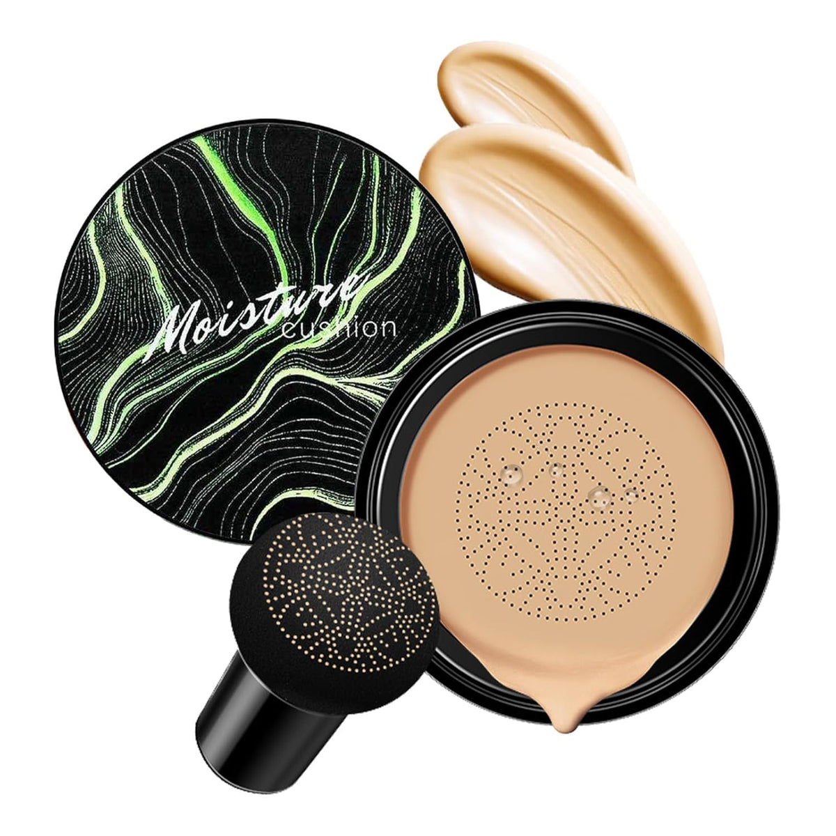 Mushroom Head Air Cushion CC Cream - BB Cream Face Makeup for Mature Skin, Moisturizing Cover Balm Foundation & Long-Lasting Color Correcting Concealer, Even Skin Tone for All Skin Types