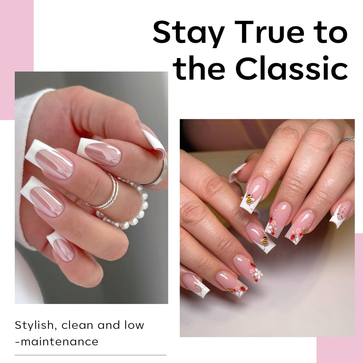 Modelones Medium Square Nail Tips - 510Pcs Fake Nails Gel Tips Pre-shaped Half Matte Full Cover Acrylic Gel Kit Press on Manicure Extension Art DIY Salon 15 Sizes