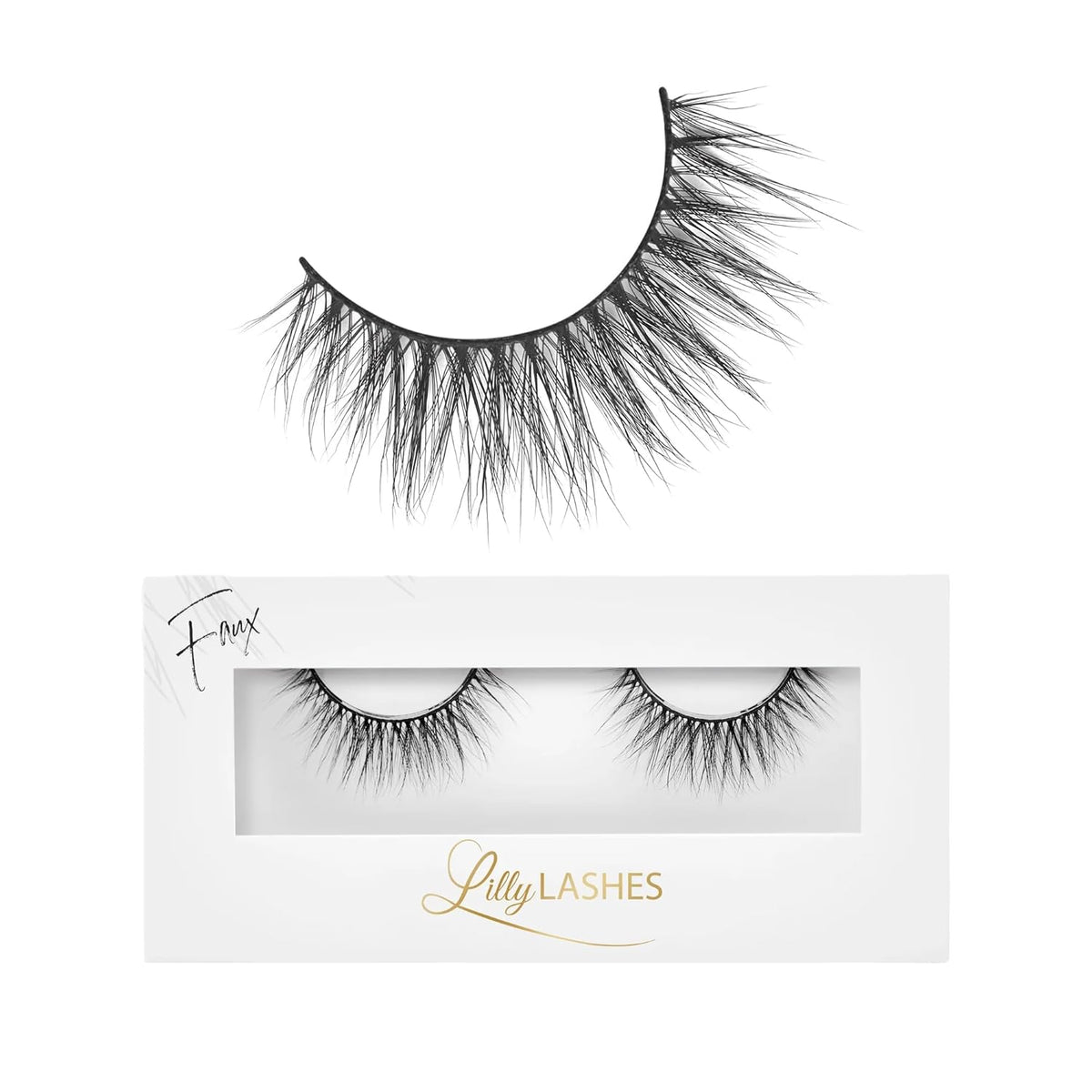 Lilly Lashes Diamonds in Lite Faux Mink, Strip Lashes, Natural Lashes, Reusable False Lashes Natural Look, Lash Strips with Luxury Silk Like Fibers, No Lash Glue Included