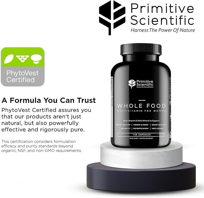 Whole Food Natural One-a-Day Multivitamin and Mineral Capsules for Women – All-Day Energy, Inner Zen, and Stronger You (120 Capsules)