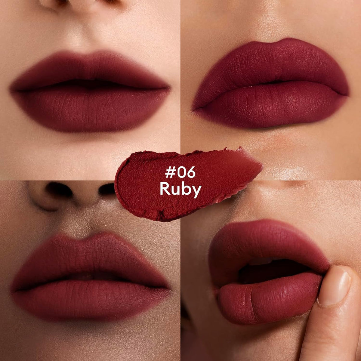 ITY Velvet Matte Finish Lip Stain-Mousse Textured Lip Clay, Red Shade, Conceals Lip Lines, Rich Pigment Lip Tint Lipsticks, 0.14 oz (4g) in Ruby