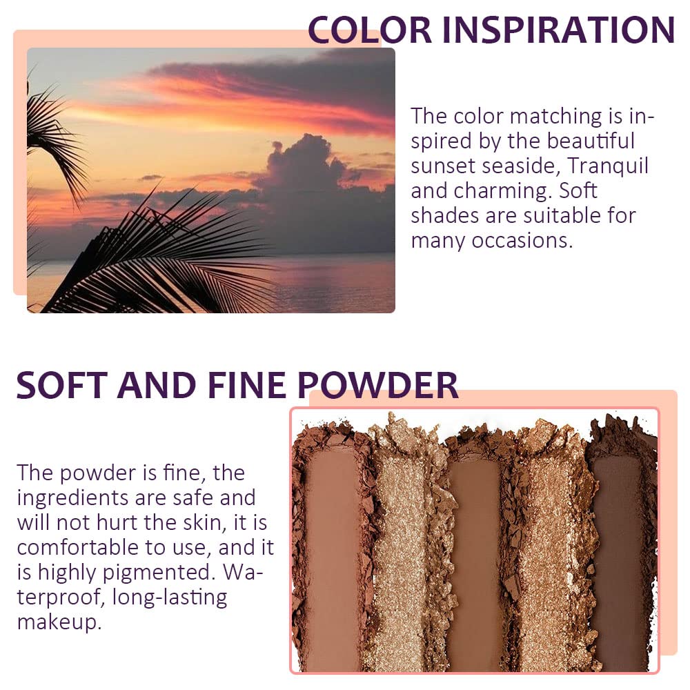 16 Girds Colorful Matte Shimmer Eyeshadow Palette for Eye Makeup,High Pigmented Eye Shadow Primers Powder Palet de sombras de ojos-Glitter Nude#