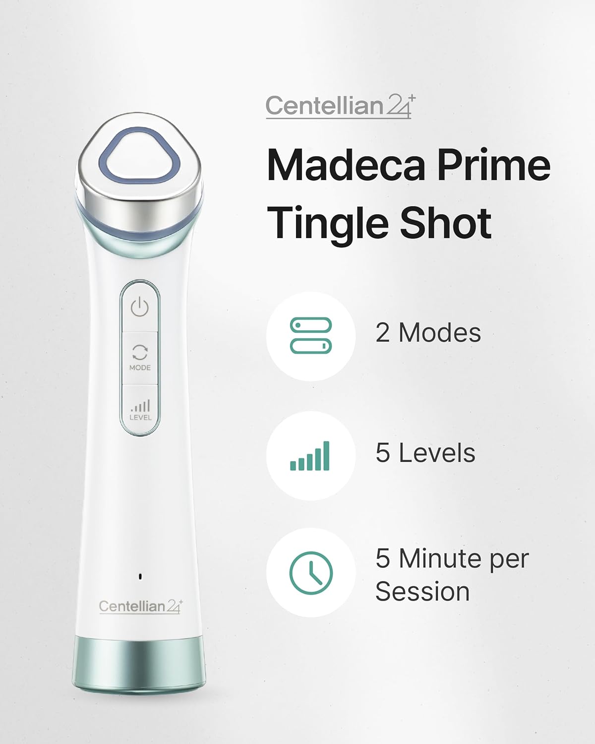 Centellian 24 Prime Facial Toning Device (Tingle Shot) - 2-in-1, Glass Skin, Better Absorption, Ultra Light. Electroporation, Premium Korean Skin Care