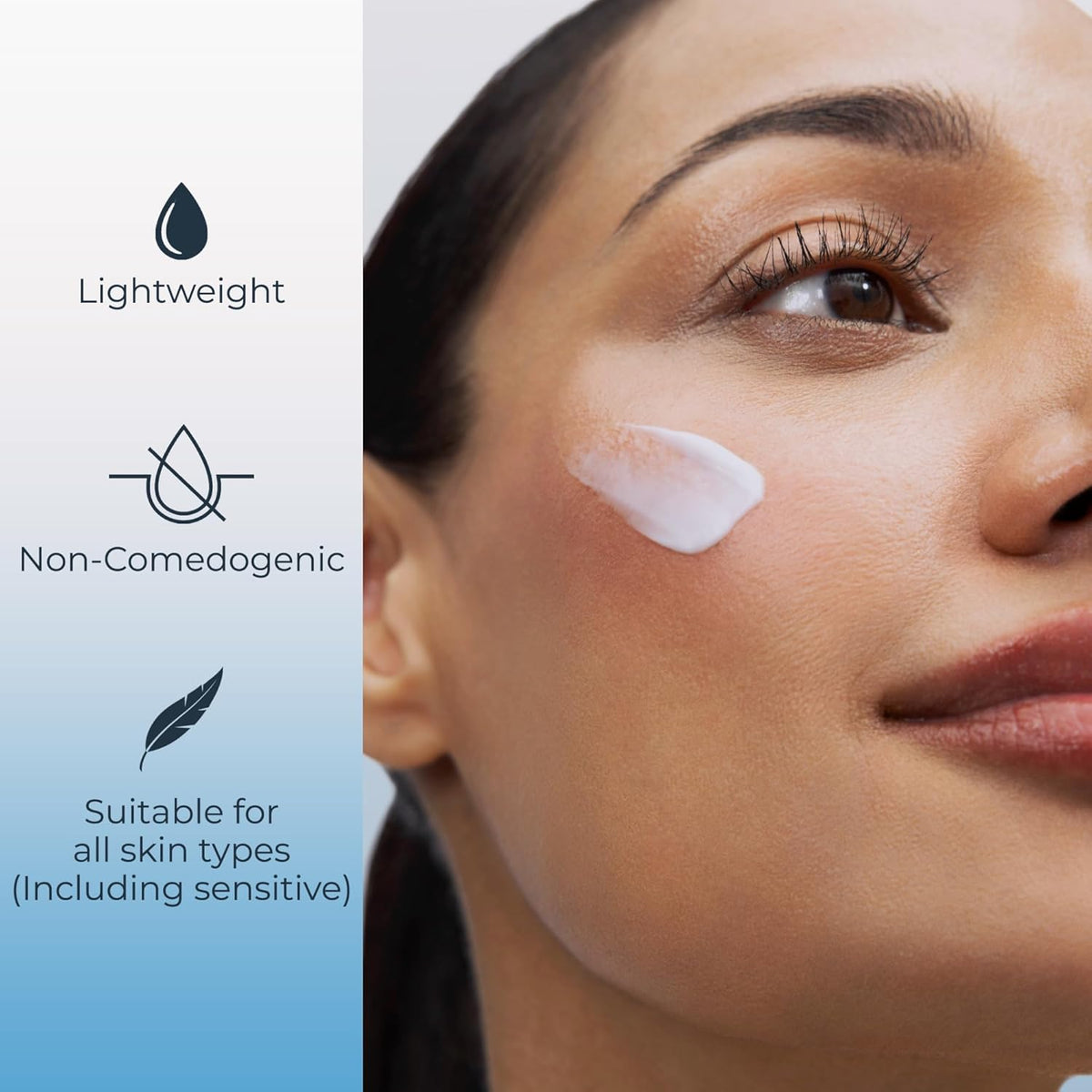 Eucerin Face Immersive Hydration Night Cream with Hyaluronic Acid and Provitamin B5, Ultra-Lightweight Face Moisturizer Smooths Fines Lines and Wrinkles, 2.5 Oz Bottle