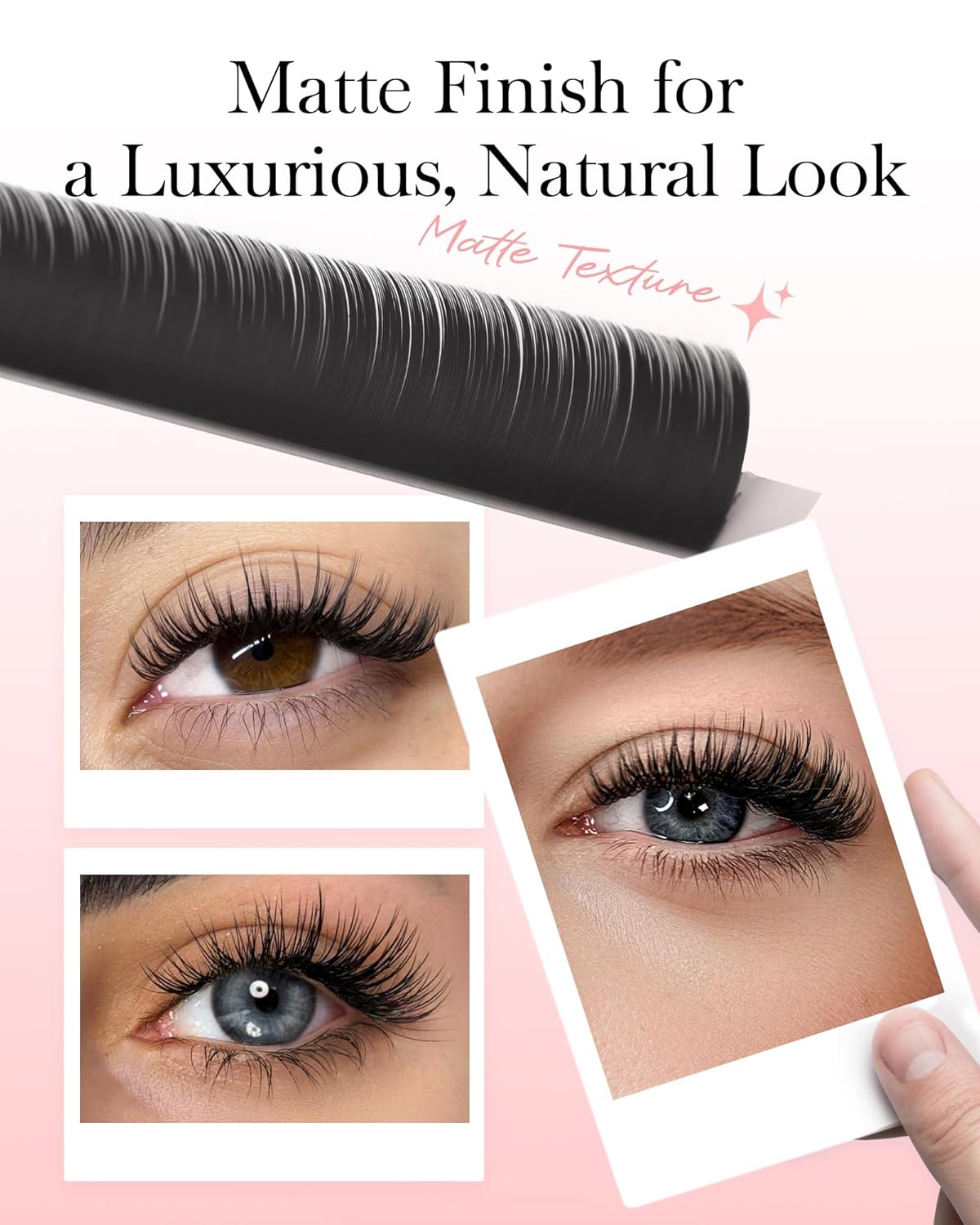 BEYELIAN Flat Eyelash Extension, Ellipse Lash Extensions 0.20 C Curl 12mm 16 Rows Matte Black Eyelash Extension Supplies Classic Lash Extensions Individual Eyelashes Salon Use