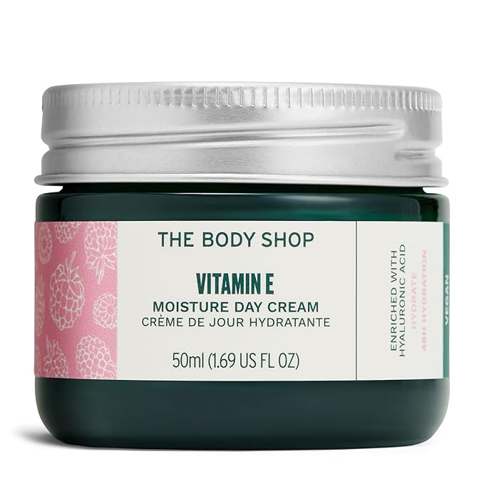 The Body Shop Vitamin E Moisture Cream – Fast Absorbing – Hydrates, Moisturizes and Protects – For Dehydrated Skin – 1.7 oz