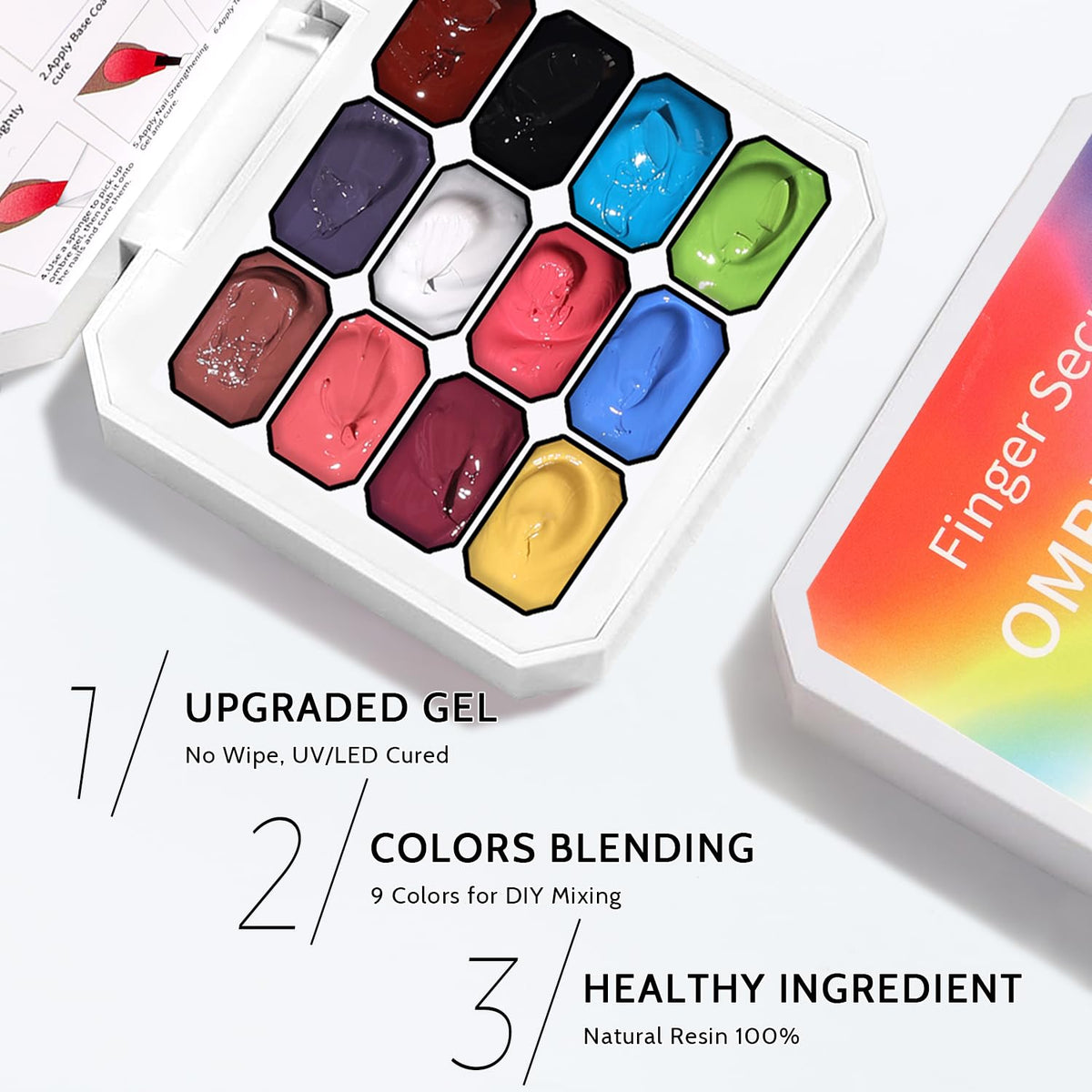 Sponge Pat Paint Nail Gel, Ombre Nails Gradient Gel Nail Blush Blooming Aura Nails Drawing Stripper Floral Painting DIY Nail Art, No Wipe, UV/LED Curing (12 Colors D)