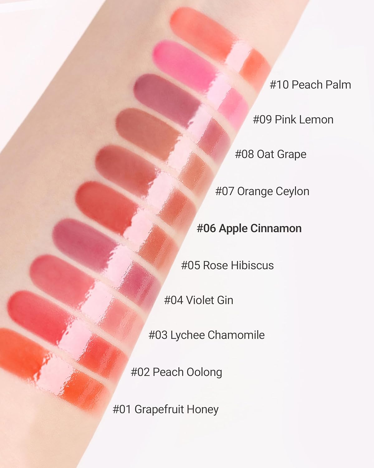 THESAEM Saemmy's Ade Shot Tint - Korean Lip Titnt, Water Gel Lip Stain with Plump Glowy Moisturizing Finish, Buildable Radiant Gloss, Long-Lasting Comfort, 0.1 fl.oz. (06 Apple Cinnamon)