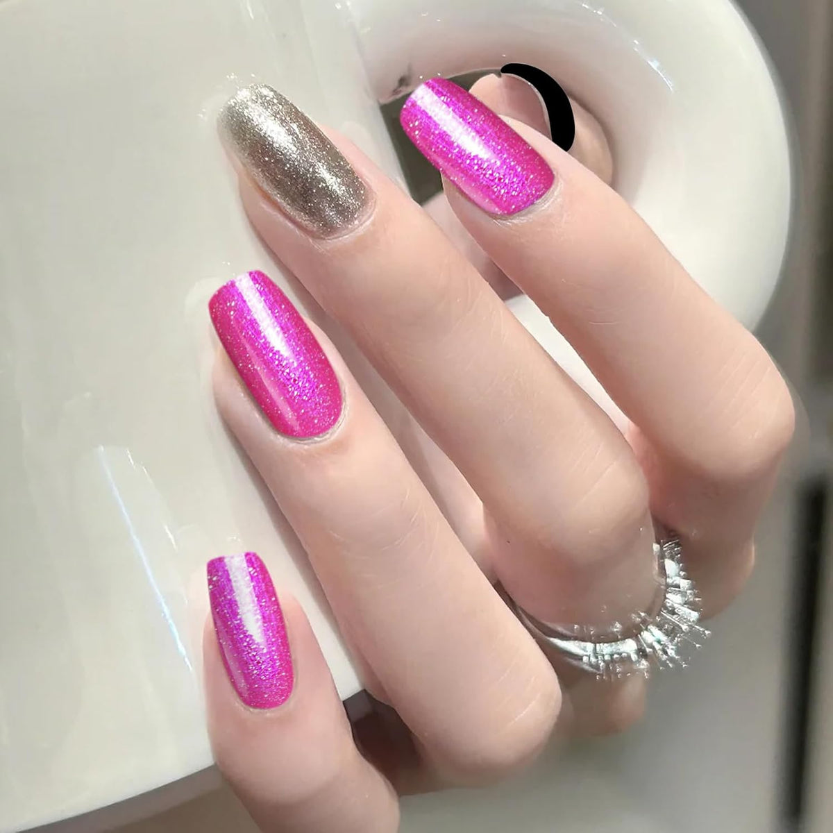 Major Dijit Quick Dry Nail Polish Pearl Magenta Pink Summer Nail Lacquer for Nail Art Regular Nail Polish 0.41 fl oz.