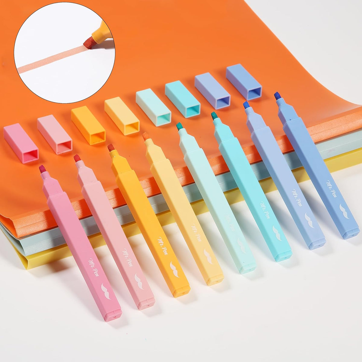 Mr. Pen- Aesthetic Highlighters, 8 pcs, Chisel Tip, Assorted Colors, Cute Highlighters Assorted Colors