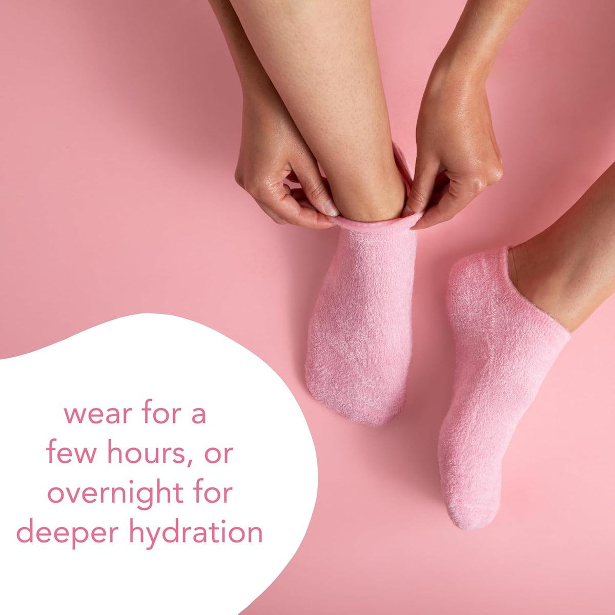 Barefoot Scientist Sleep On It Overnight Moisturizing Gel Socks, Nourish Your Feet, Sole Sisters, Red and Pink, 2 Pack