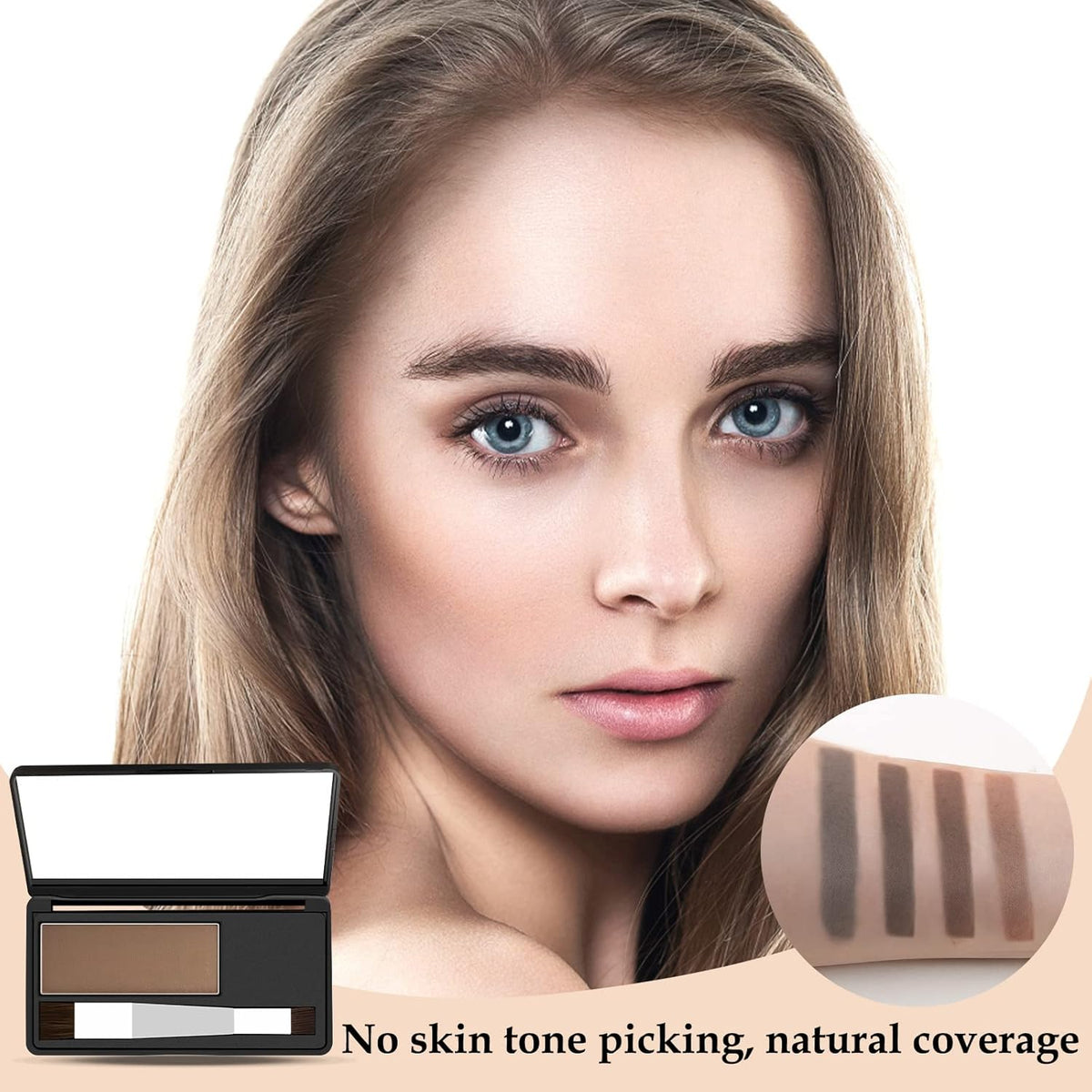 Boobeen Hair Shadow Powder Kit, Root Touch Up Powder Cover Hair Color, Temporary Concealer Powder with Brush for Gray Hair Root
