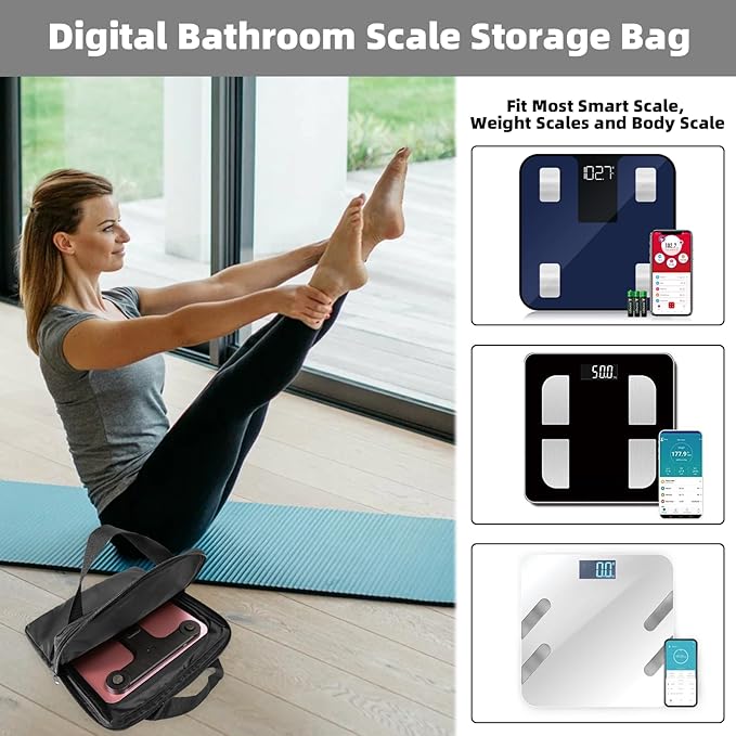 Carrying Bag for Body Composition Monitor Scale, Digital Bathroom Scale Storage Case, 13.5 x 13.5 IN Travel Carrier Case for Most Smart Scale (Bag Only)