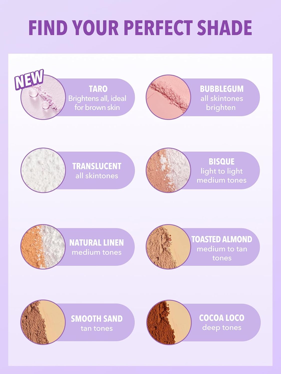 SHEGLAM Insta-Ready Face Powder Loose Under Eye Setting Powder-Taro