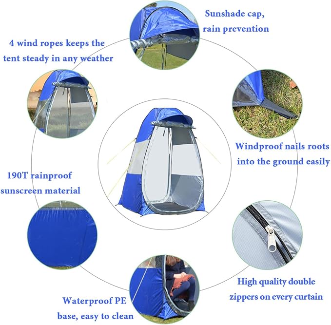 Sports Tent Weather Proof Pod, Sports Tent Pod Outdoor Lightweight Portable Instant Pop Up Shelter for Cold Weather, 1 Person, Fishing