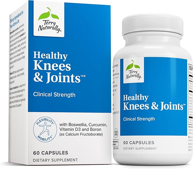 Terry Naturally Healthy Knees & Joints - Dietary Supplement to Support Bone Health & Joint Flexibility - Healthy Knee & Hip Aid with Calcium Fructoborate - 60 Capsules