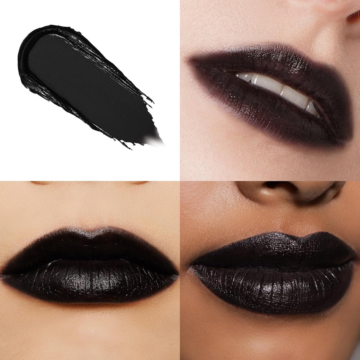 Oulac Black Lipstick for Women, Halloween Matte Lipsticks, Full Coverage Lip Color, Satin Matte Finish, Cream Texture, Hydrating, Infused with Hyaluronic Acid, Vegan & Clean Beauty 4g SG16