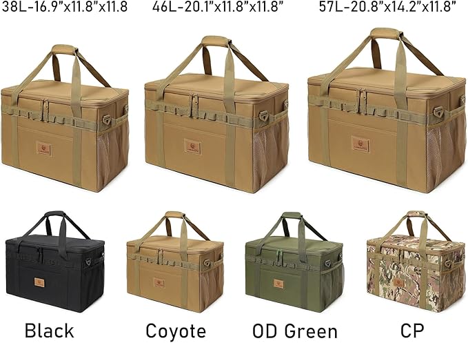 Tactical Camping Storage Bag Utility Tote Bag Camping Kitchen Organizer with Axe Holder & Shoulder Strap