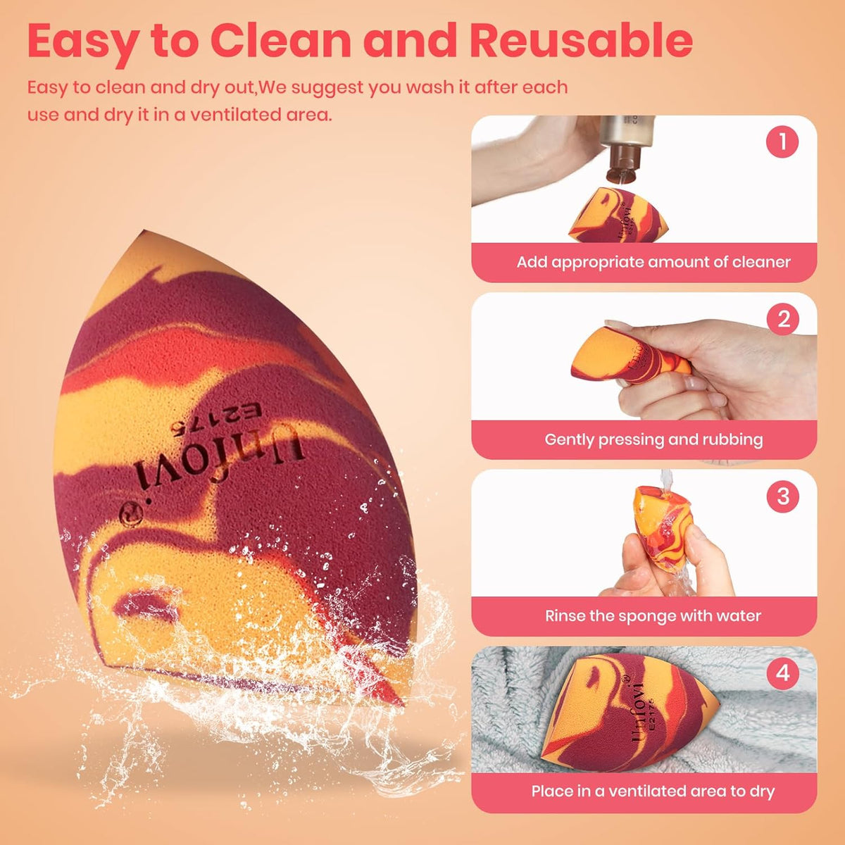 Tri Color Makeup Sponge, Low Absorption Latex Free Soft Makeup Sponges For Foundation,7pcs Beauty Sponge Blender for Power&Cream,Liquid (Multicolor)