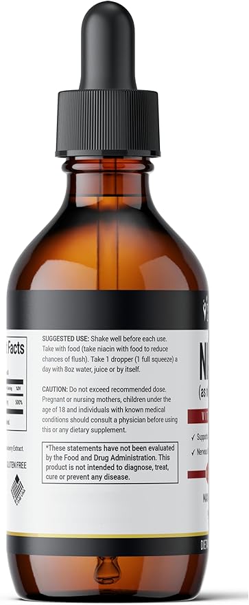 Vitamin B3 Niacinamide Liquid | 20mg Serving 60 Days Supply | Vitamin B Liquid Drops | 2oz Clear
