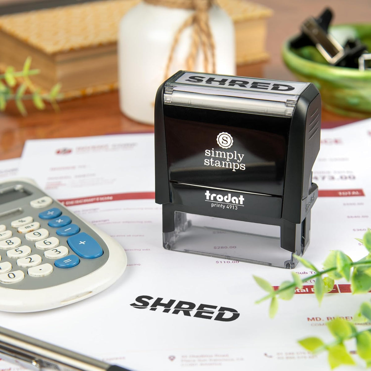 Shred Office Stamp | 4 Different Sizes | 20 Designs | Multiple Color Options | Perfect for Quick Validation of Office Documents (Shred, Large)