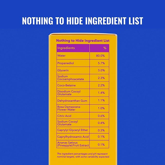 Good Molecules Hydrating Facial Cleansing Gel - Face Wash with Rosewater and Pineapple Extracts to Brighten, Cleanse, and Moisturize - Facial Cleanser, Skin Care