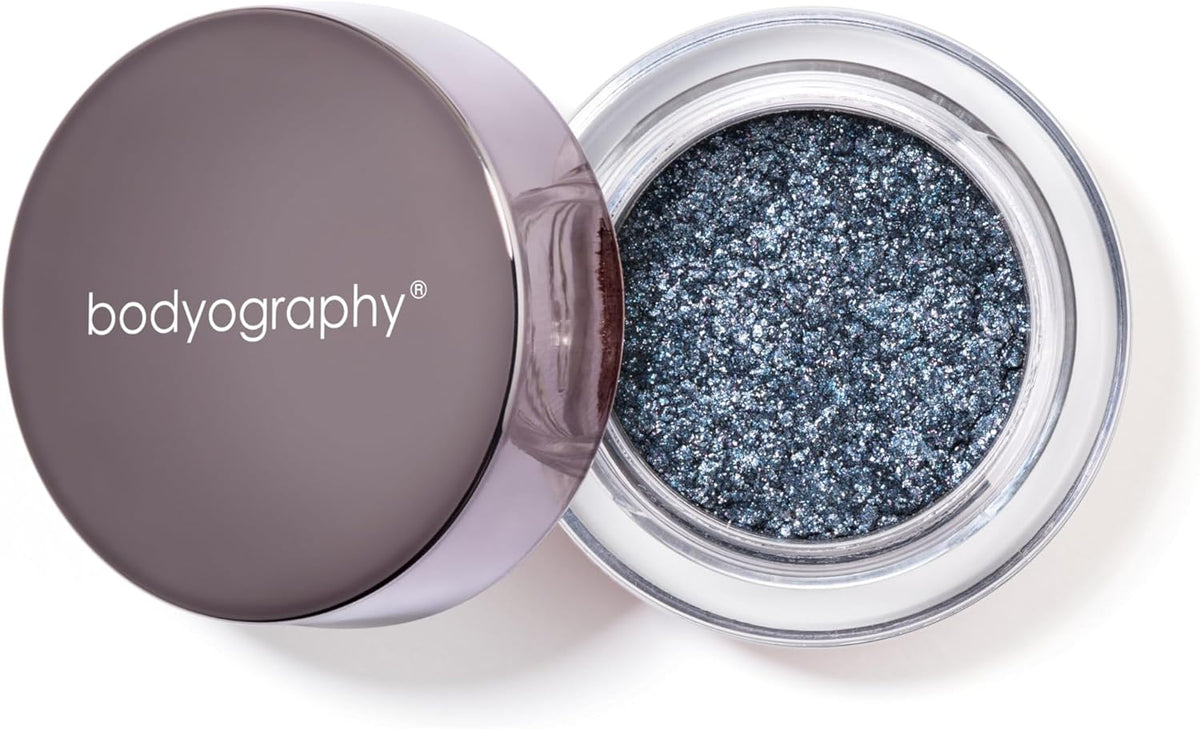 Bodyography Glitter Pigment Eye Shadow | Long Wear Shimmer Eyeshadow | Vegan, Talc & Paraben Free | Cream Powder Formula | Spectra (Navy) 1.5 g