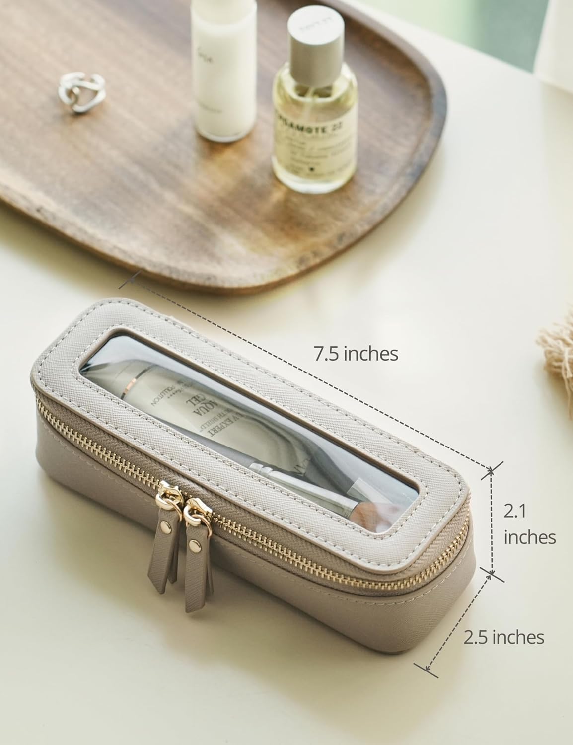 Popvibe Clear Makeup Bag Travel Cosmetic Case Transparent Toiletry Bag with Zipper, Portable Make Up Organizer Traveling Compact Car Bag for Essentials