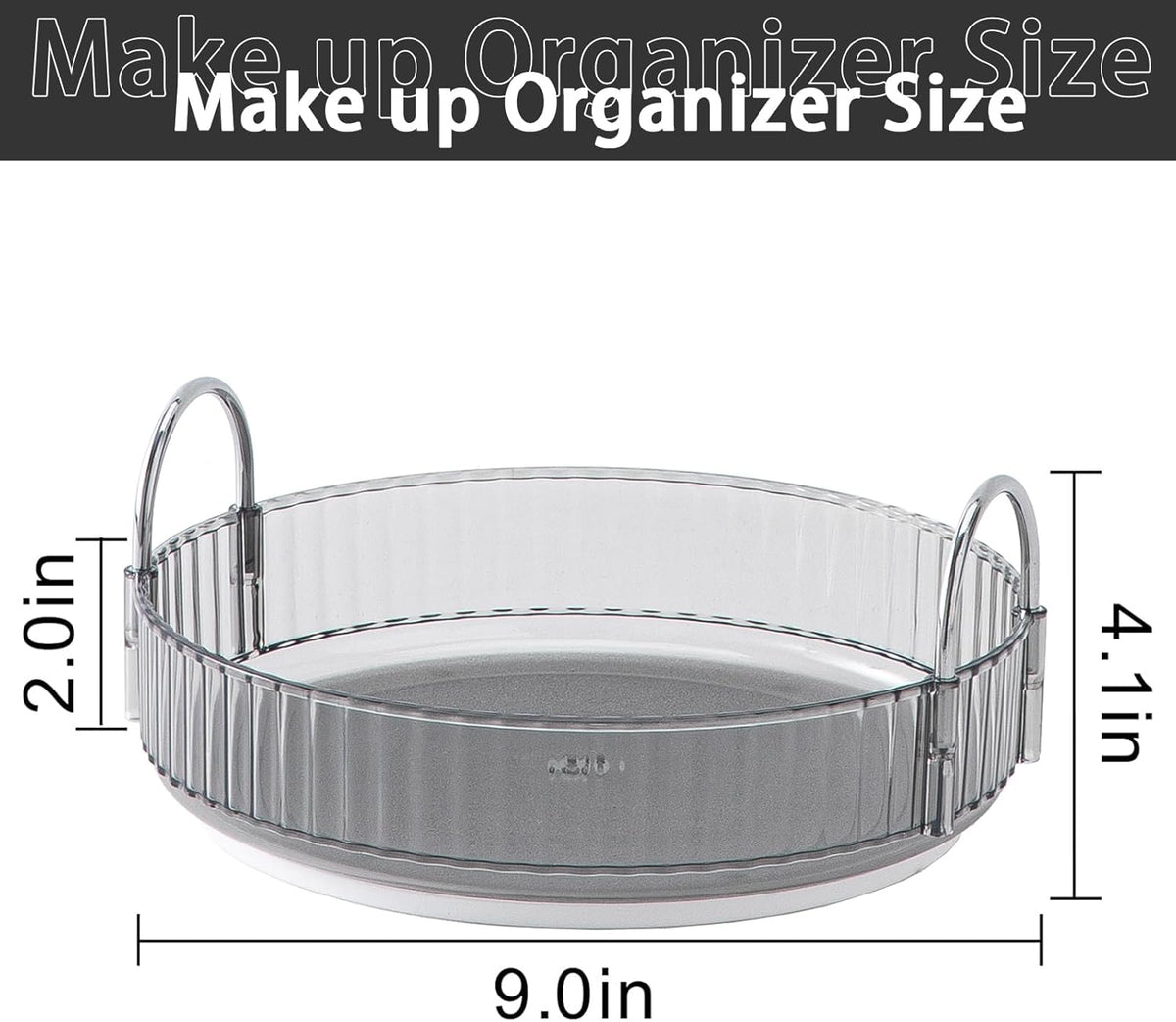 Rotating Makeup Organizer for Vanity, High-Capacity Skincare Clear Make Up Storage Perfume Organizers Cosmetic Dresser Organizer Countertop 360 Spinning (Gray, 1 Tier)