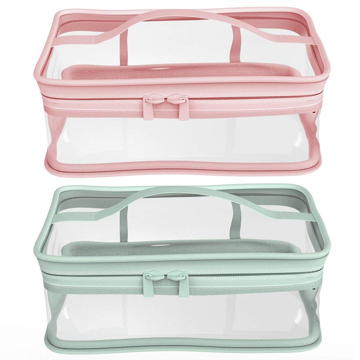 Makeup Bag Zipper Waterproof Portable Travel Storage Pouch 2 Pcs