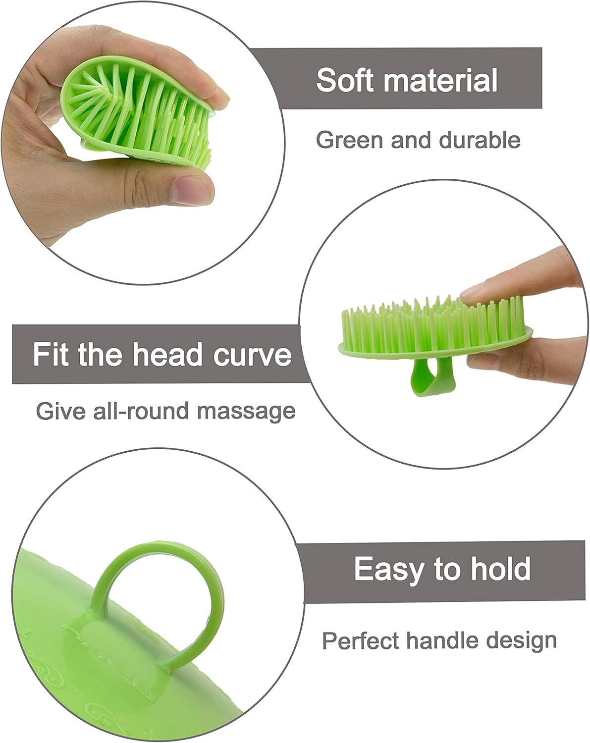 Hair Scalp Scrubber, 6 Pcs Scalp Massager Shampoo Brush, Plastic Shower Head Dandruff Comb, Washing Scrub Brushes for Kids Toddler Men Women Pets