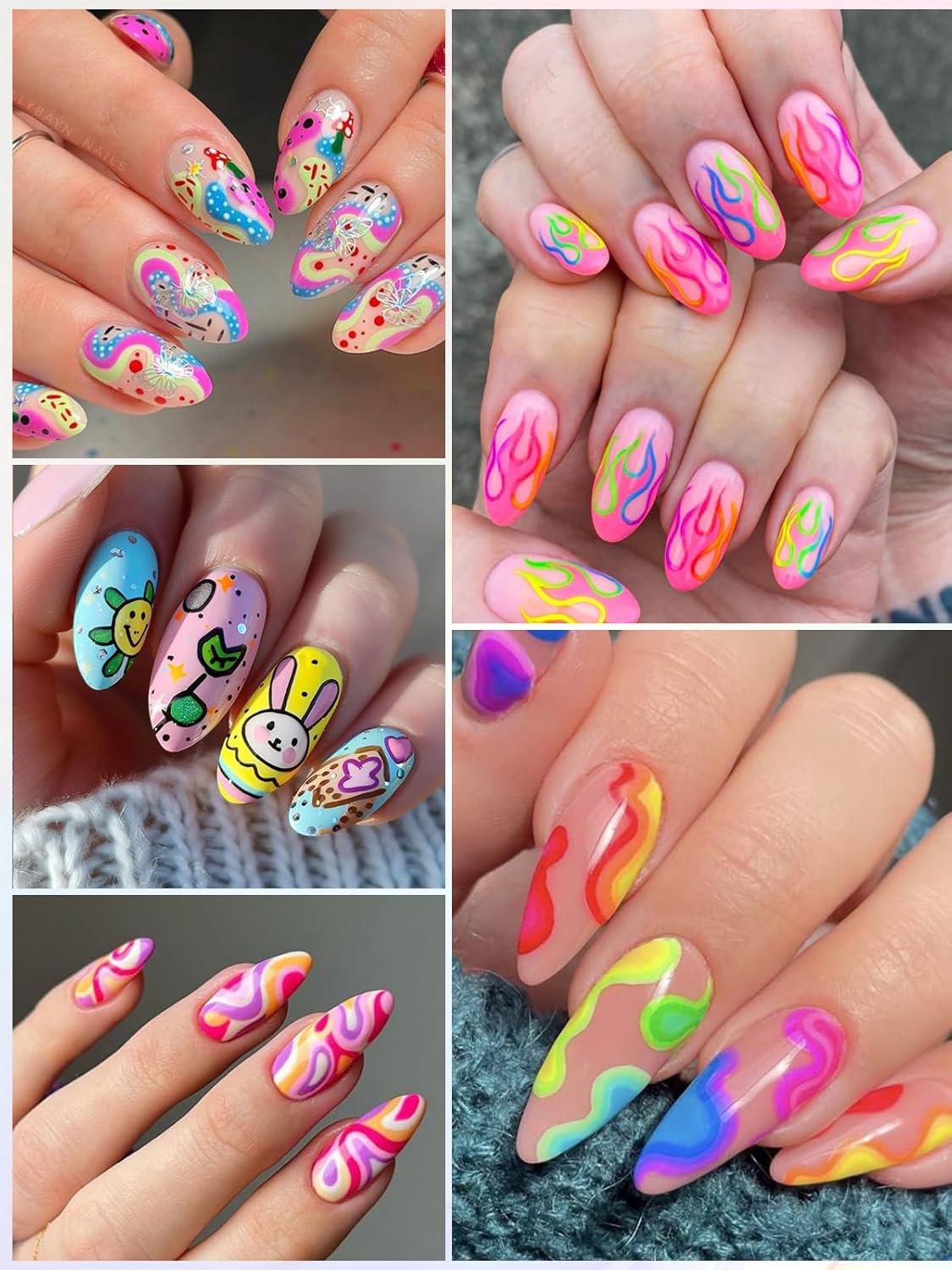 EBANKU 12 Colors Nail Art Pens Set Nail Polish Pens Quick Drying 0.7MM 3D Acrylic Paint Pens Clear Handle Point Liner Pen Drawing Painting Tool for Home DIY Nail Art Design (Set A)