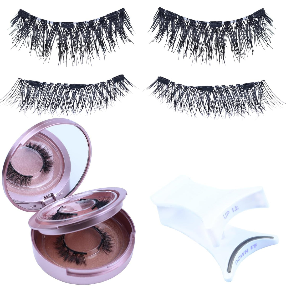 LAUBESS Magnetic Eyelashes with Applicator 2 Pair No Glue Needed Natural Look Magnetic Lashes Easy to Wear and Remove(L01/L03)