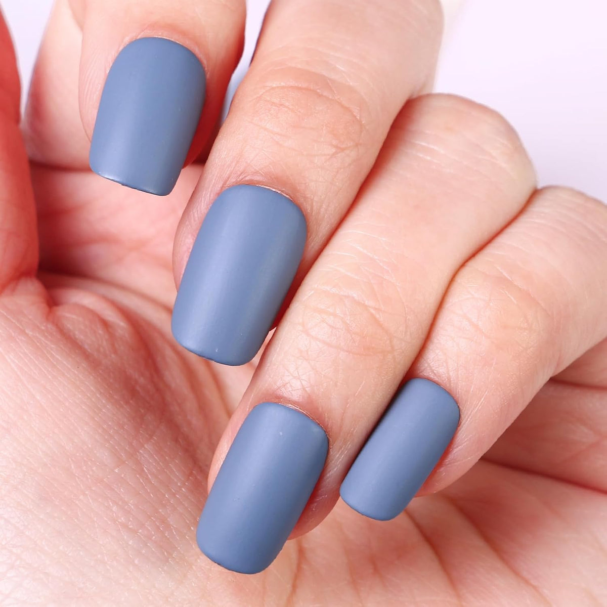 Matte Nail Polish Air Dry Nail Lacquer for Nail Art Varnish, Mist Effect Matte Finish Velvet Nail Polish, 0.35 fl oz (Grey-blue-23, 10 ML)