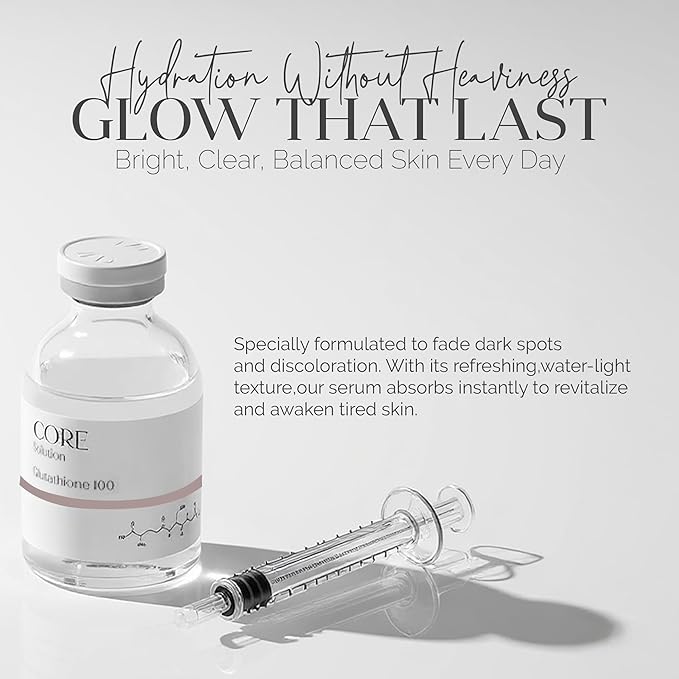 Glutathione 100 Ampoule - Fragrance Free Korean Skin Care Serum with Glutathione for Tone Support & Visible Clarity - Lightweight Brightening Serum, Suitable for Regular Skincare Routine