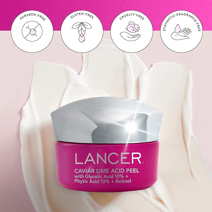 Lancer Skincare Caviar Lime Acid Peel, Retinol Facial Chemical Peel with Brightening Glycolic Acid, 1.7 Fluid Ounces…