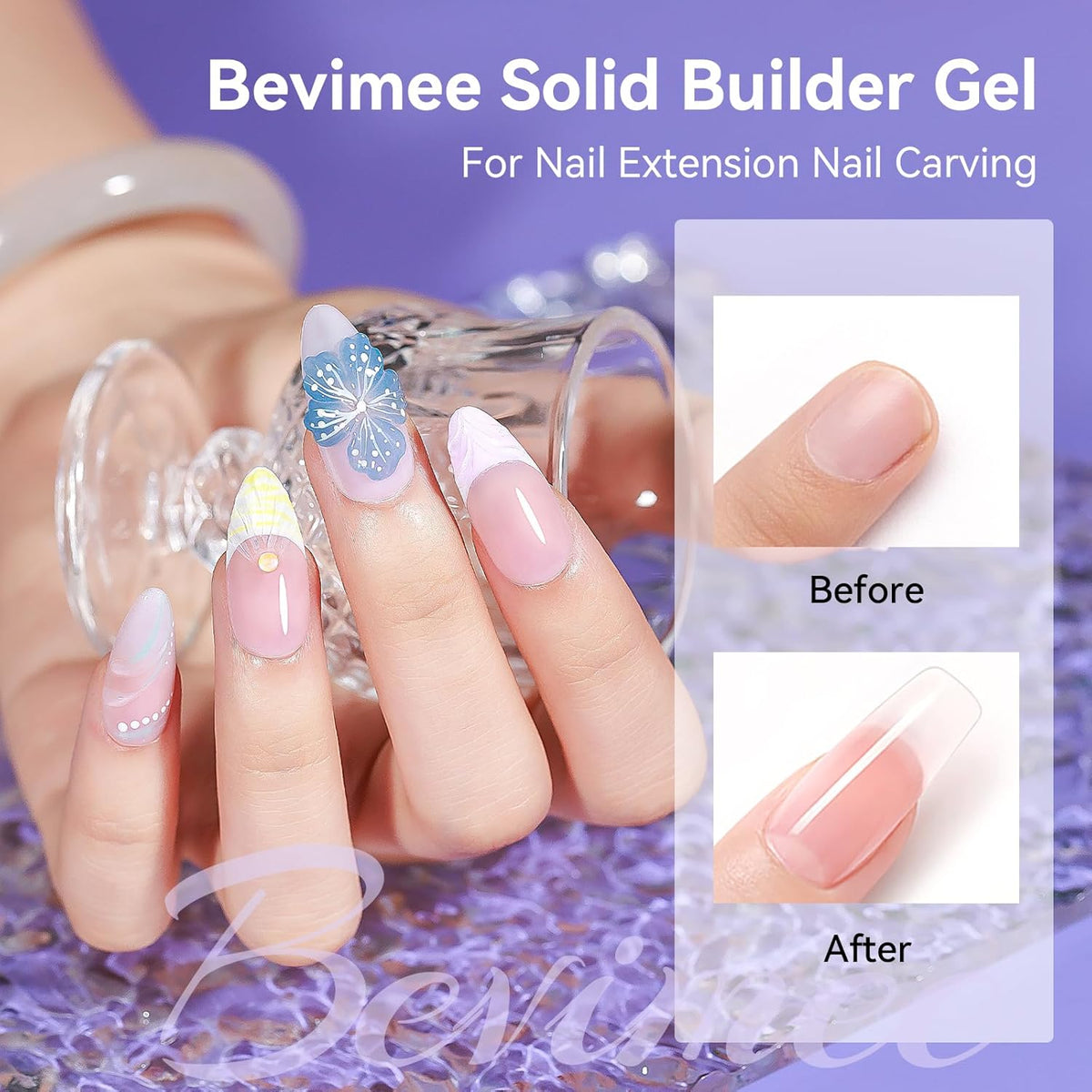 Sculpting Gel for Nail Art and 15ml Nail Glue, Solid Builder Gel for Nails Clear Non-Stick Hand For Modeling, Sculpture, Nails Extension UV/Led Manicure DIY At Home