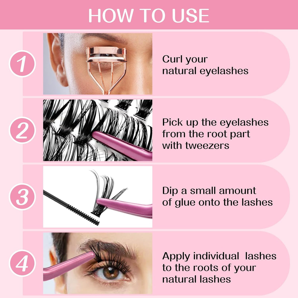 280 Pcs Individual Lashes 30D+40D Mixed Lash Clusters 14 Rows Cluster Lashes that Look Like Eyelash Extensions DIY Lash Extension Self Application At Home (30+40-D-14-20mix)