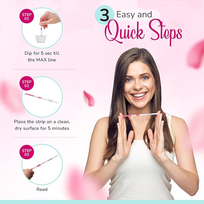 Clinical Guard 50 Pregnancy Test Strips - Sensitive & Accurate Measurement Within 5 mins - Early Detection Pregnancy Test Strip - Easy to Use for Home Tests - HCG Test Strip Kit
