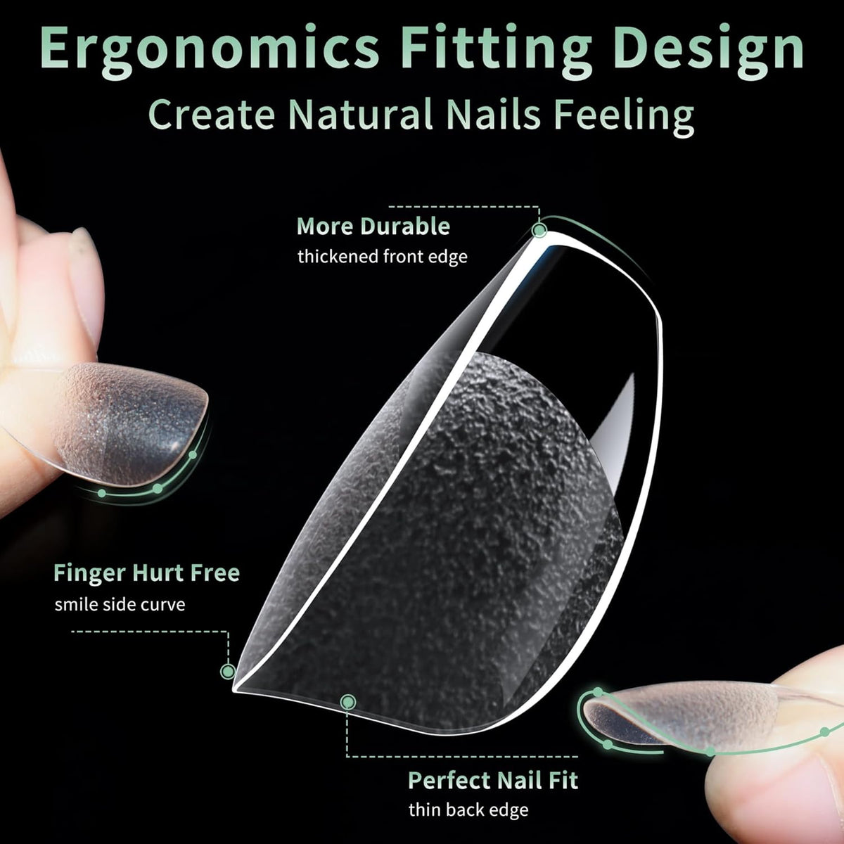 Long Coffin Nail Tips, 216pcs Acrylic Soft Ballerina Fake Nails Gel Nail Tips, Full Cover Pre-Shaped Matte Clear Press on Nails for Extension, Diy at Home Manicure 12 Sizes