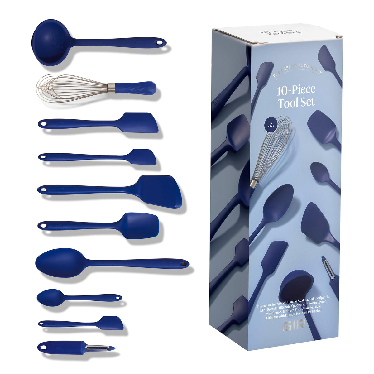 GIR: Get It Right 10-Piece Silicone Ultimate Kitchen Utensil Set – Spatulas, Ladle, Flip, Spoons, Whisk, Peeler & Spoonula – Nonstick, Non-Toxic, Heat-Resistant – Red