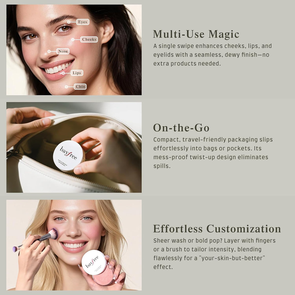 Multi Glow Balm, Cream Blush for Cheeks, Blush Balm Face Makeup, Radiant Finish, Hydrating, Creamy, Lightweight & Blendable Color, Face Makeup, 0.63 Oz (Romantic Tulips)