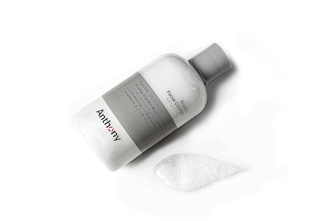 Anthony Glycolic Facial Cleanser for Men, Daily Exfoliating & Hydrating Face Wash, Shave Prep, Non-Foaming, Deep Cleansing, Gentle on Sensitive Skin, Removes Dirt & Oil, Smooths Texture, 8 Fl Oz