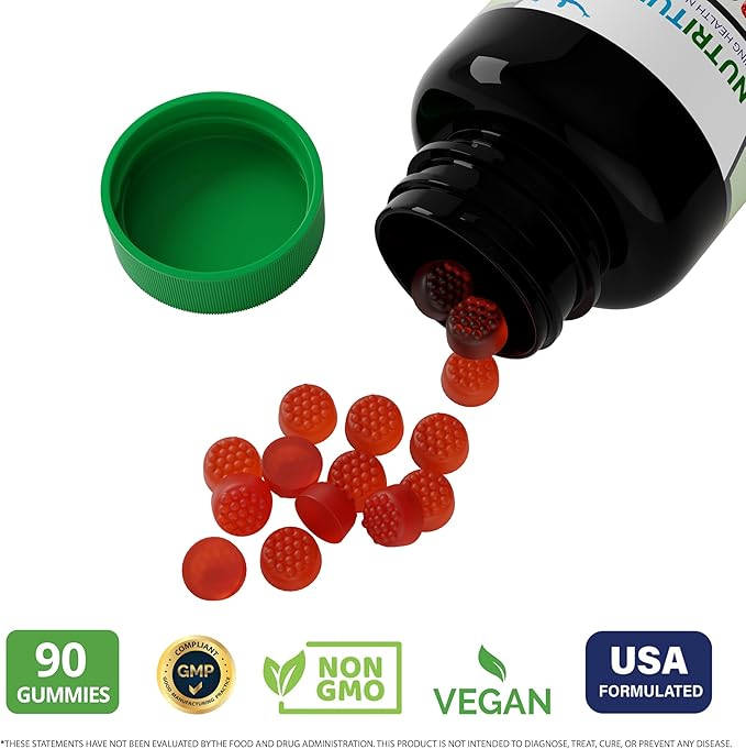 Vitamin B Complex Gummies (90 Count) - Vitamin Supplement for Energy Metabolism & Brain Health Support - Non-GMO & Allergen-Free - Strawberry Flavor - 90 Day Supply