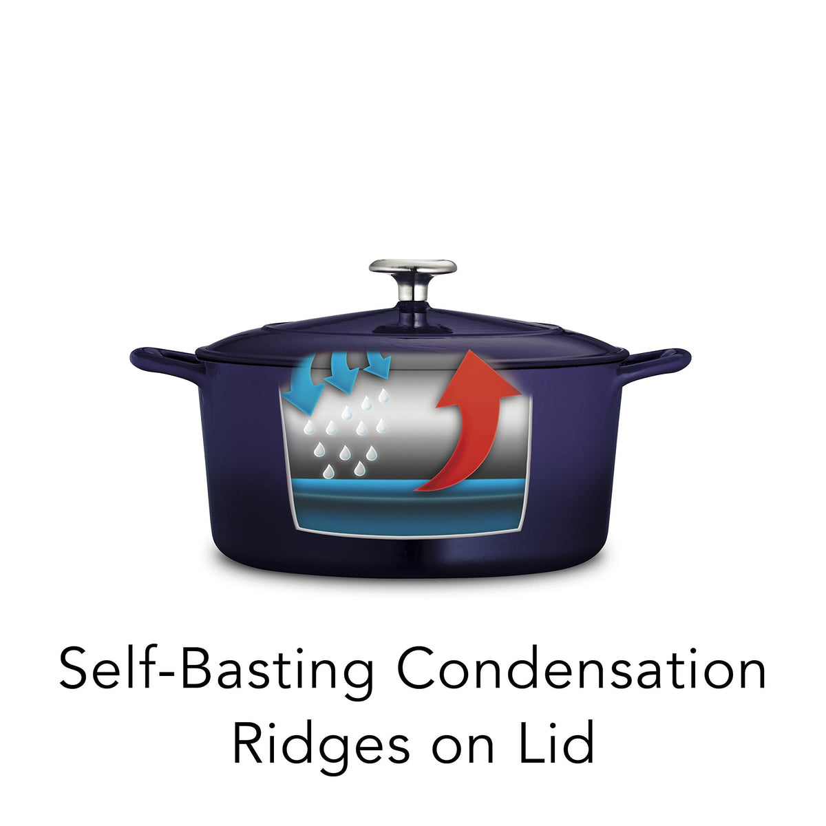 Tramontina Bestow Enameled Cast Iron 7-Qt Oval Dutch Oven Pot with Lid