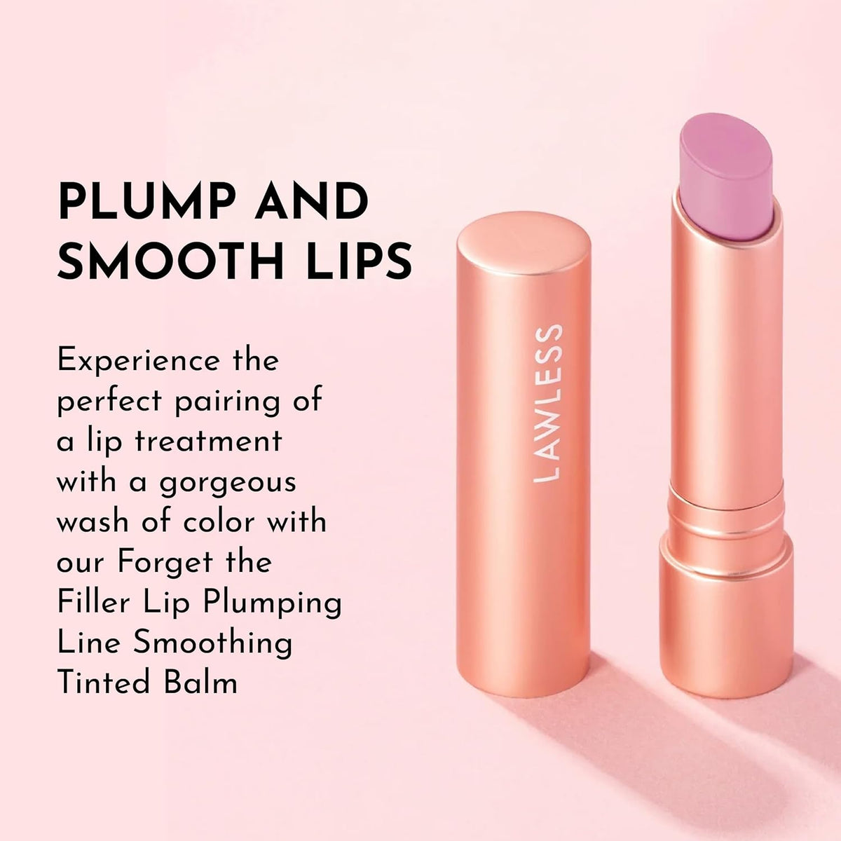 LAWLESS Forget the Filler Lip Plumping Line Smoothing Tinted Balm, Cupid, Pink, 0.09 Ounce